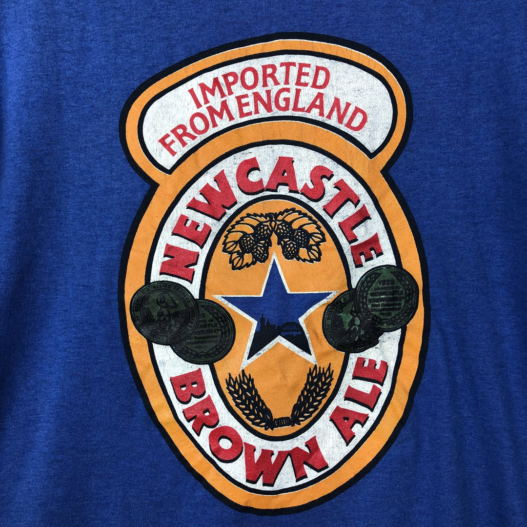 80s-90'S ROYAL Newcastle Brown Ale Advertising T-Shirt, Made in USA, Men's Size L (approx.), Vintage polyester blue type Vintage Second Hand