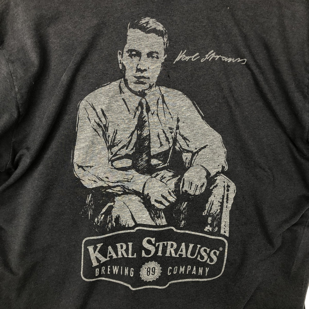 Karl Strauss Brewing Company Advertising T-shirt, Men's Size M (approx.), Vintage unclear black type Vintage Second Hand