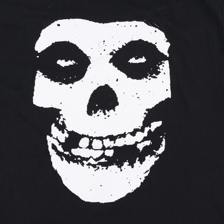 MISFITS Skull Pattern Band T-shirt, Men's L size cotton black type Vintage Second Hand