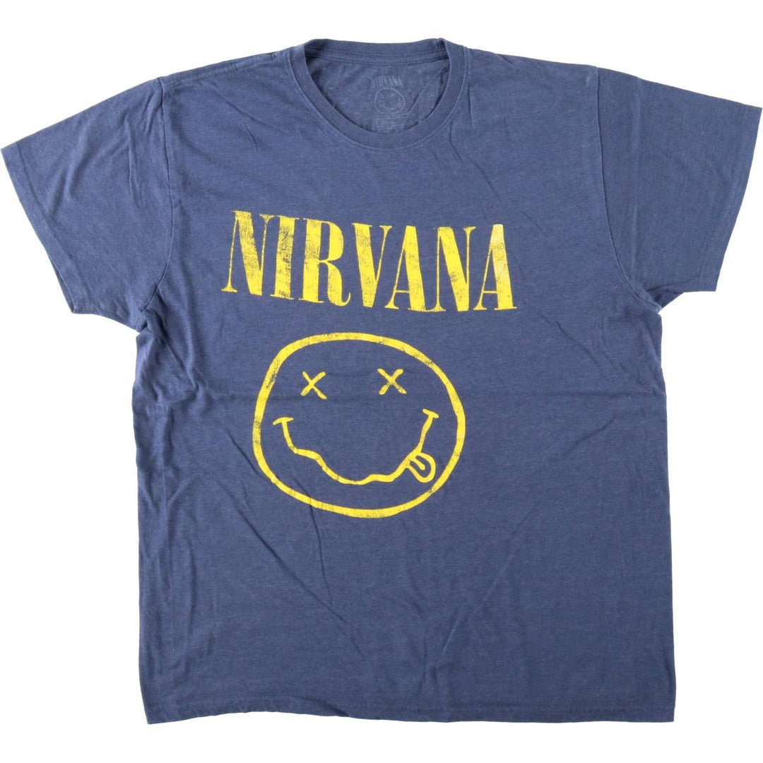 NIRVANA Nirvana Band T-shirt, Band T, Men's XL size unclear blue type Vintage Second Hand