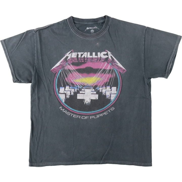 METALLICA Metallica Band T-shirt Band T Men's M size cotton navy blue type Vintage Second Hand