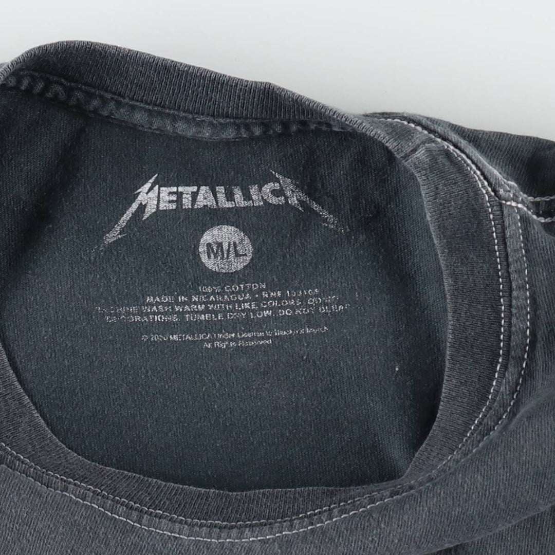 METALLICA Metallica Band T-shirt Band T Men's M size cotton navy blue type Vintage Second Hand
