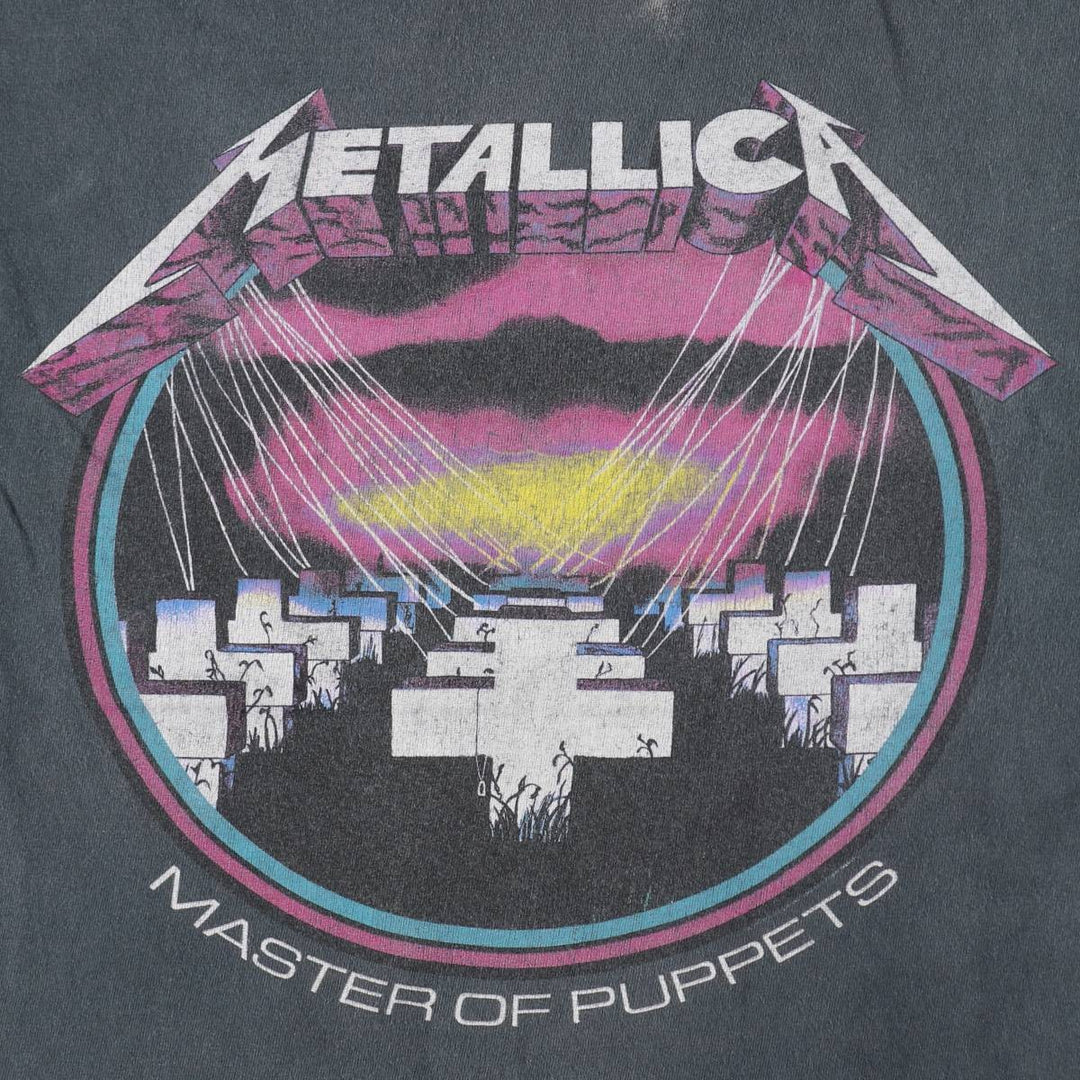 METALLICA Metallica Band T-shirt Band T Men's M size cotton navy blue type Vintage Second Hand