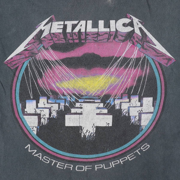 METALLICA Metallica Band T-shirt Band T Men's M size cotton navy blue type Vintage Second Hand