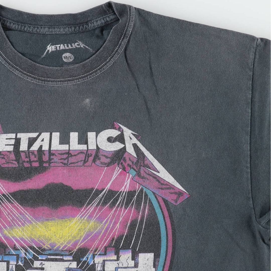 METALLICA Metallica Band T-shirt Band T Men's M size cotton navy blue type Vintage Second Hand