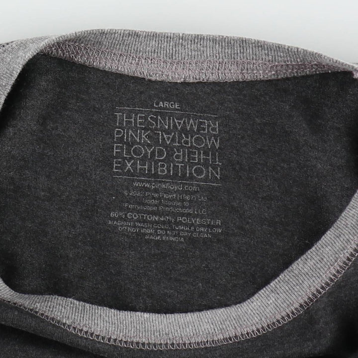 PINK FLOYD Pink Floyd Band T-shirt Band T Men's L size cotton black type Vintage Second Hand