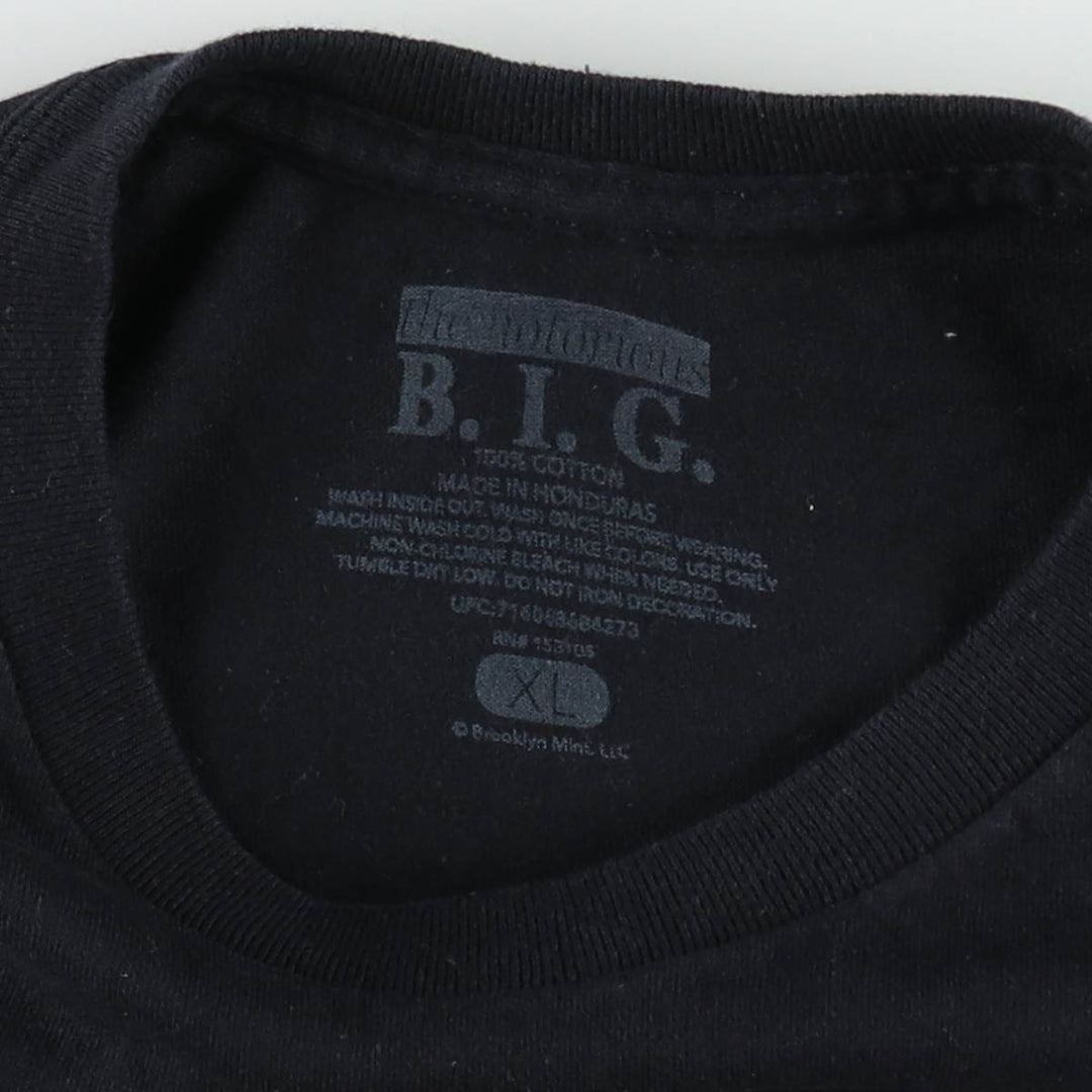THE NOTORIOUS BIG Notorious BIG Rap T-shirt Rap T Men's XL size cotton black type Vintage Second Hand