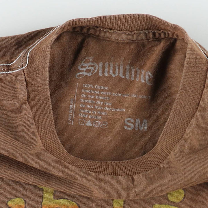SUBLIME Band T-shirt, Men's S size cotton brown type Vintage Second Hand