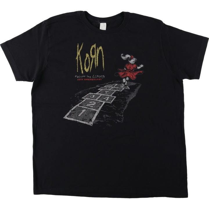 KORN band T-shirt, band T, men's XL size unclear black type Vintage Second Hand