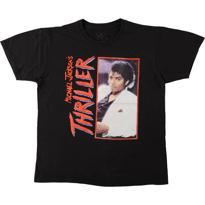 MICHAEL JACKSON Michael Jackson Band T-shirt Band T Men's L size cotton black type Vintage Second Hand