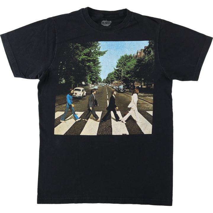 THE BEATLES Band T-shirt, Men's M size cotton black type Vintage Second Hand