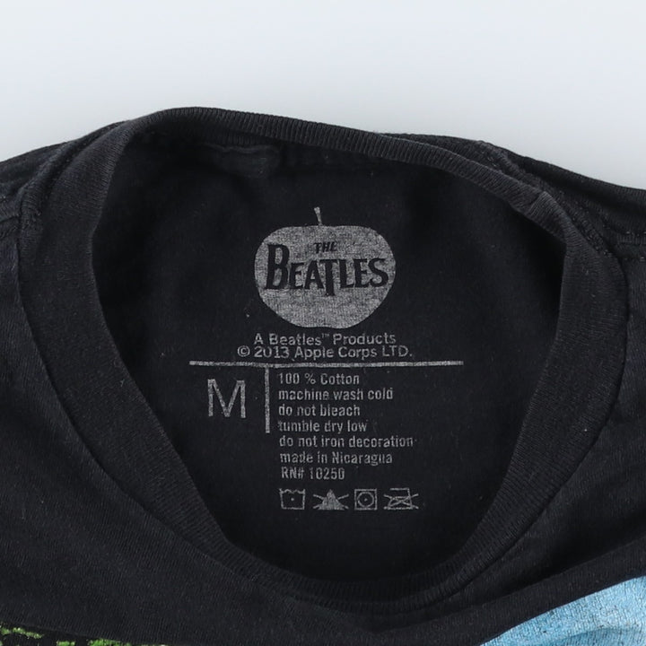 THE BEATLES Band T-shirt, Men's M size cotton black type Vintage Second Hand
