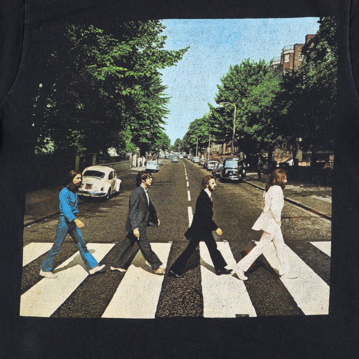 THE BEATLES Band T-shirt, Men's M size cotton black type Vintage Second Hand