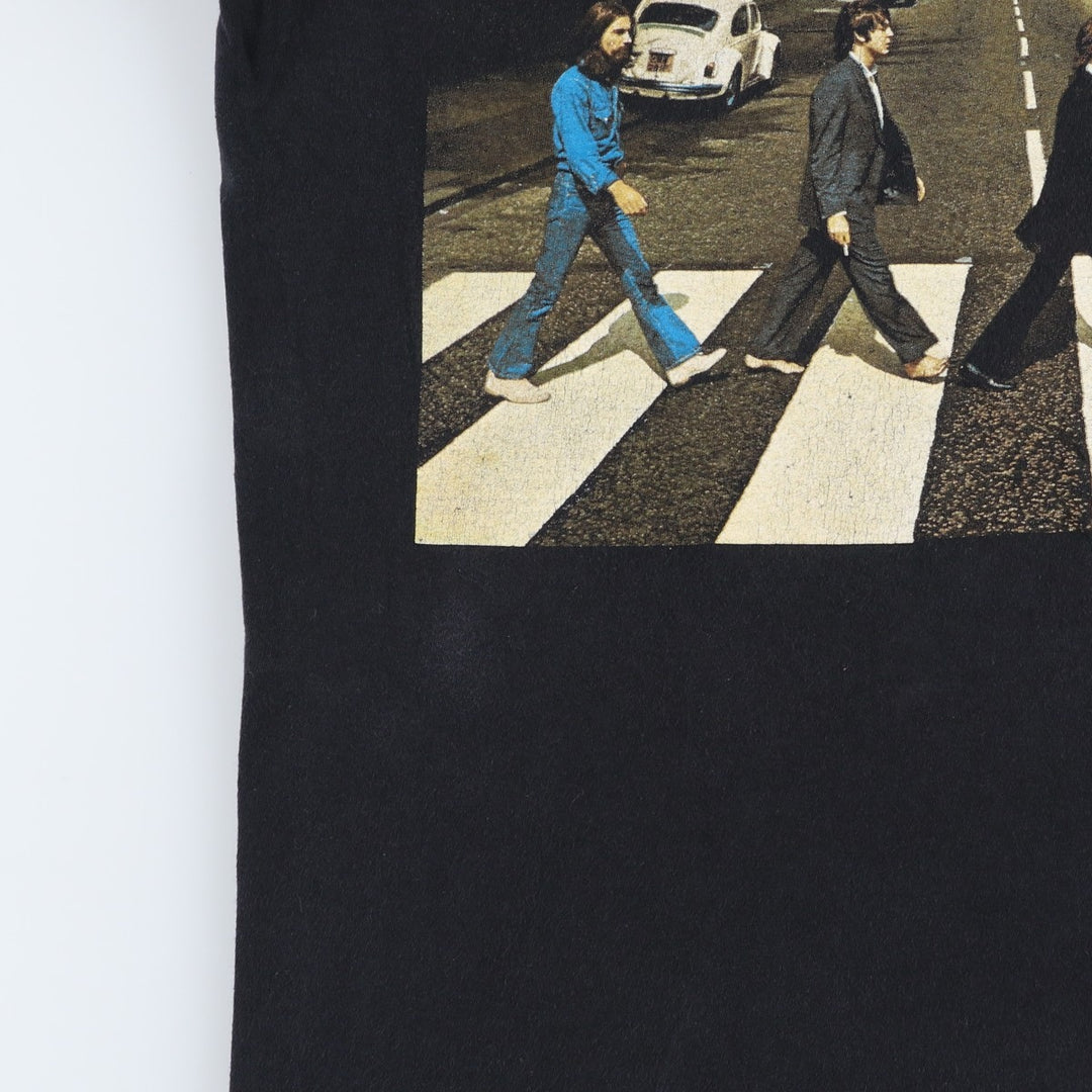 THE BEATLES Band T-shirt, Men's M size cotton black type Vintage Second Hand
