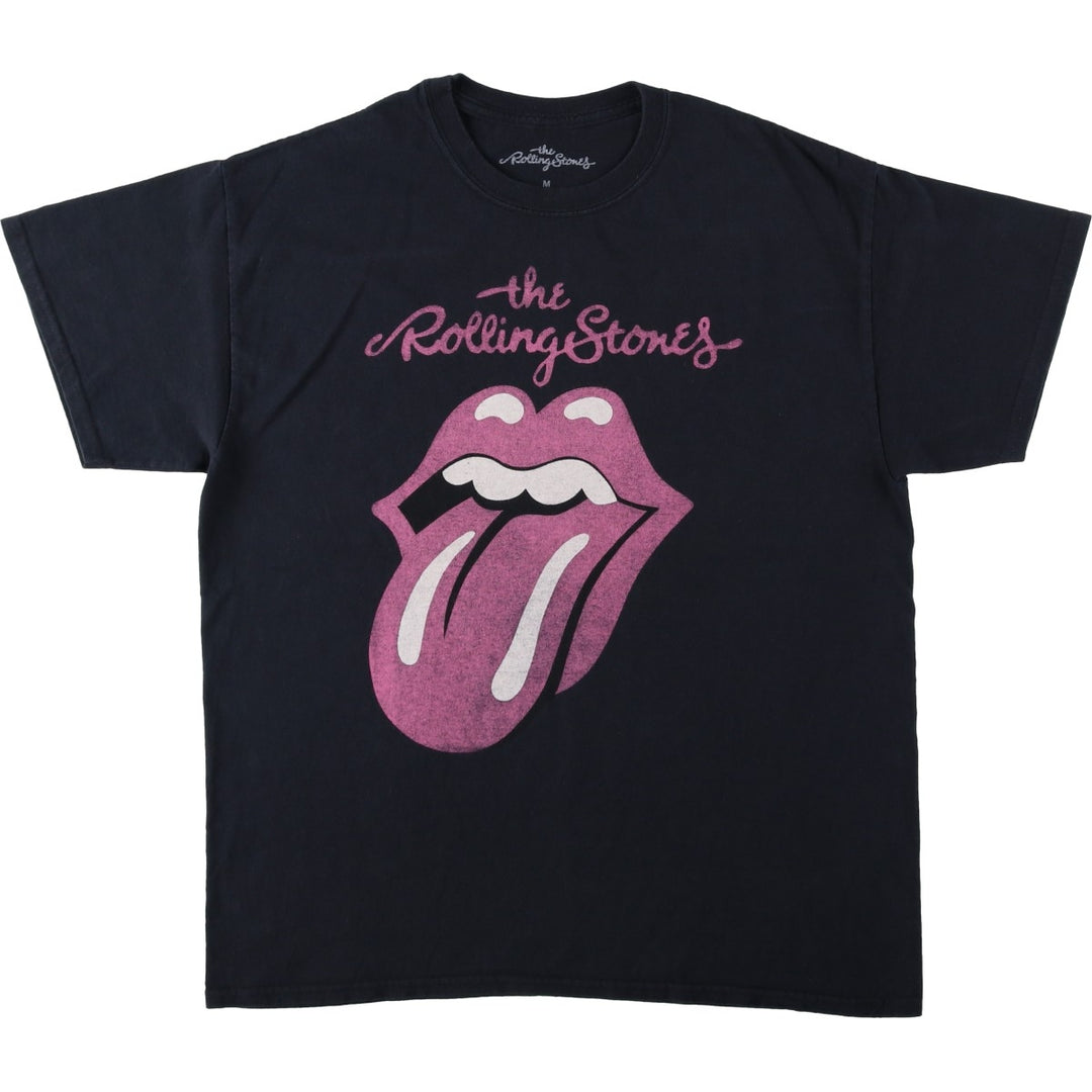 THE ROLLING STONES The Rolling Stones Band T-shirt Band T Men's M size cotton black type Vintage Second Hand