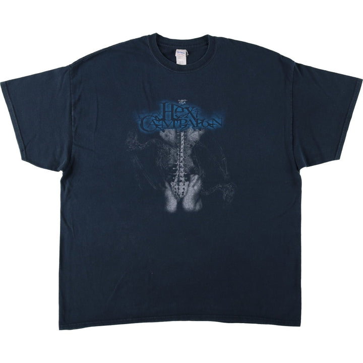 Gildan Heavy Cotton Hex Campaign Band T-Shirt (Men's XXL equivalent) cotton navy blue type Vintage Second Hand