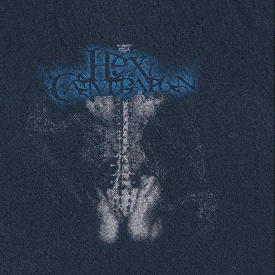 Gildan Heavy Cotton Hex Campaign Band T-Shirt (Men's XXL equivalent) cotton navy blue type Vintage Second Hand