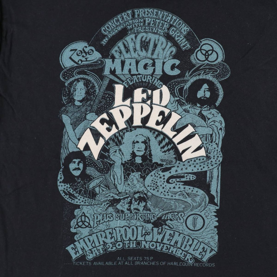 Gildan Led Zeppelin band T-shirt, men's size XL cotton black type Vintage Second Hand