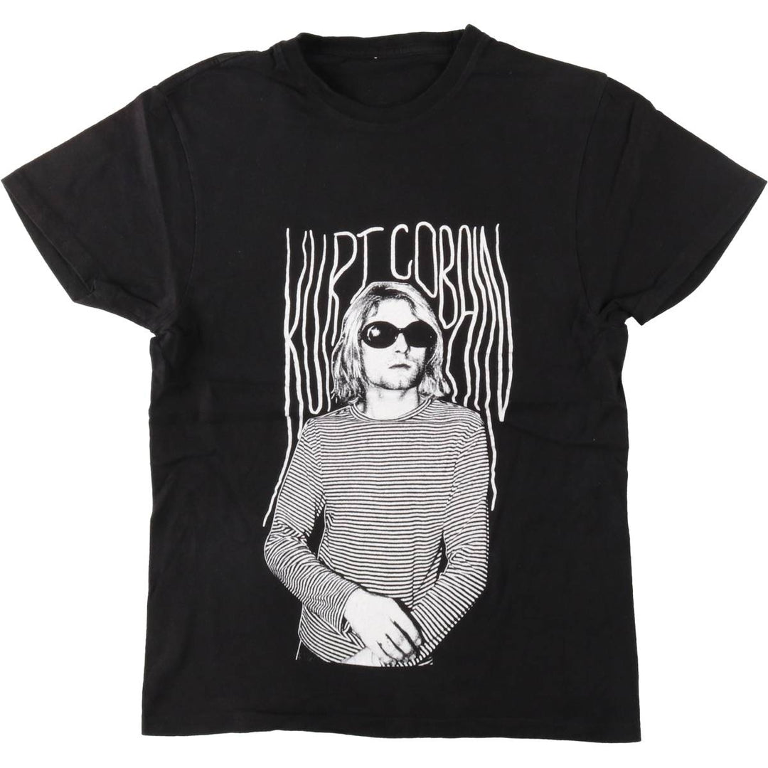 KURT COBAIN Kurt Cobain band T-shirt band T men's size S cotton black type Vintage Second Hand
