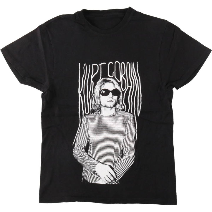 KURT COBAIN Kurt Cobain band T-shirt band T men's size S cotton black type Vintage Second Hand