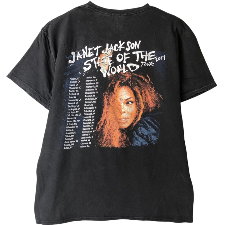 DELTA Janet Jackson Band T-shirt (Men's size L equivalent) cotton black type Vintage Second Hand