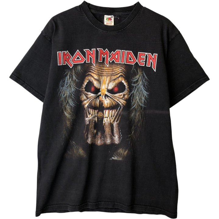 2000'S Fruit of the Loom Heavy Cotton Iron Maiden Band T-shirt (Men's Size L) cotton black type Vintage Second Hand