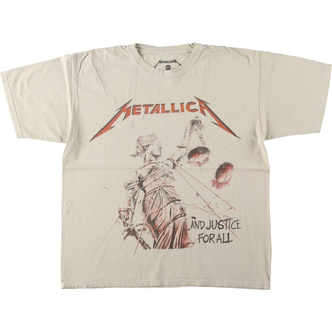 METALLICA Metallica Band T-shirt Band T Men's M size cotton Beige type Vintage Second Hand