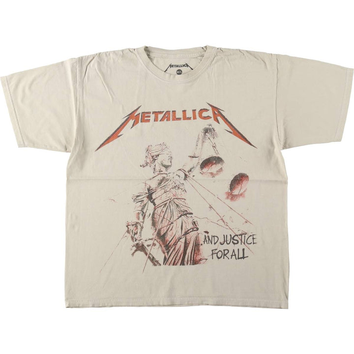 METALLICA Metallica Band T-shirt Band T Men's M size cotton Beige type Vintage Second Hand