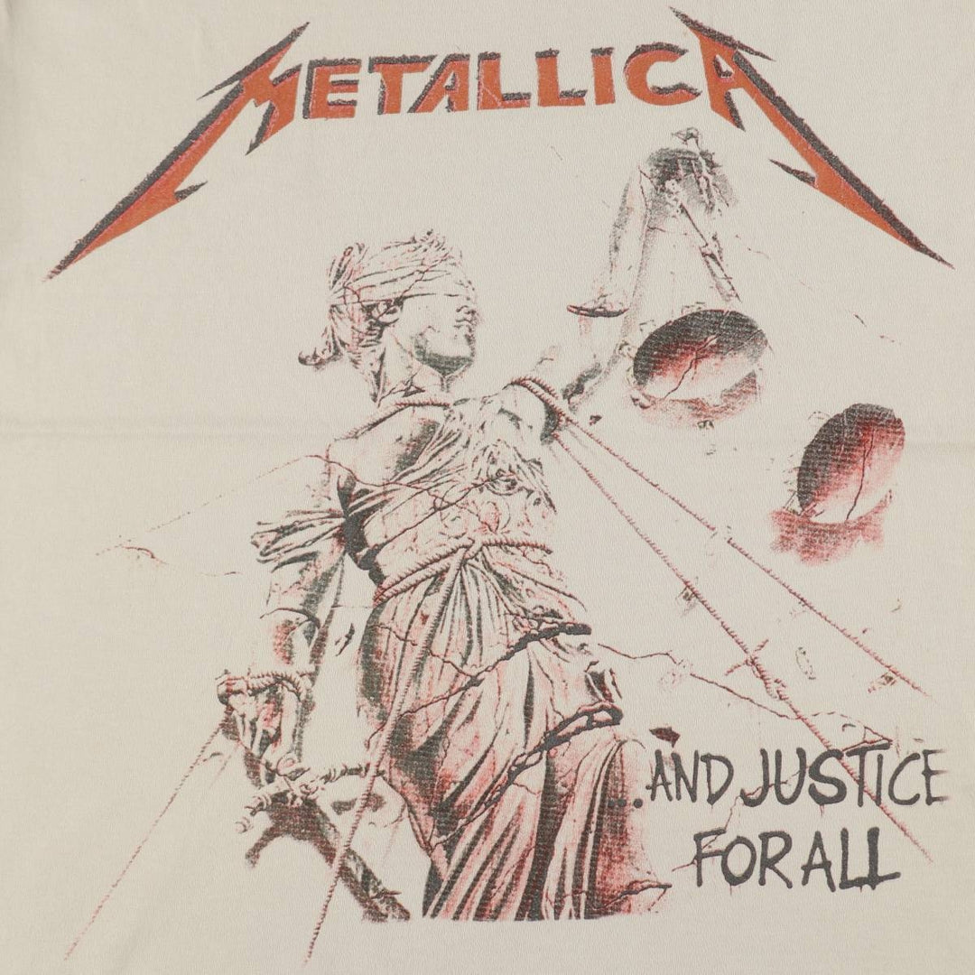 METALLICA Metallica Band T-shirt Band T Men's M size cotton Beige type Vintage Second Hand