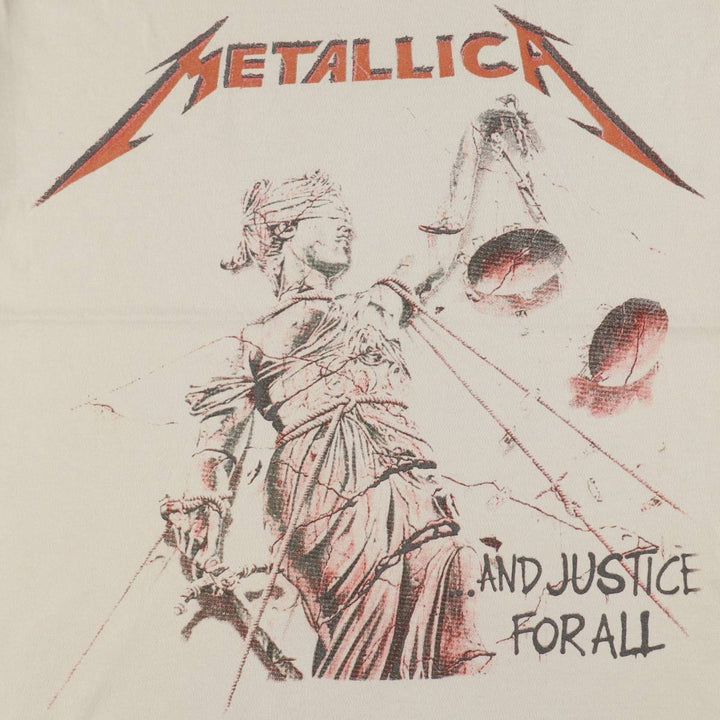 METALLICA Metallica Band T-shirt Band T Men's M size cotton Beige type Vintage Second Hand