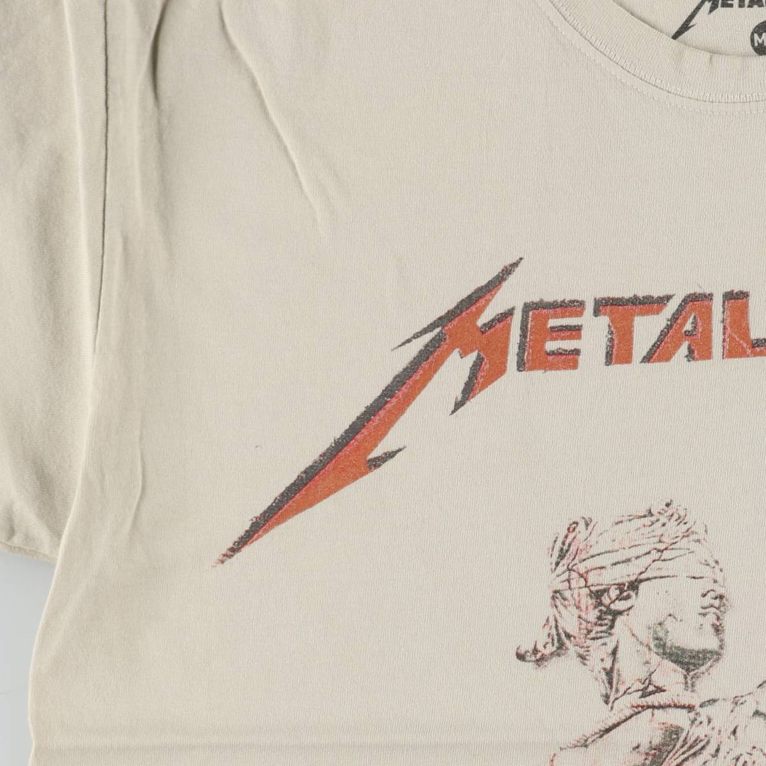 METALLICA Metallica Band T-shirt Band T Men's M size cotton Beige type Vintage Second Hand