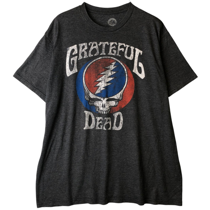 GRATEFUL DEAD Skull Pattern Band T-shirt, Men's XL size cotton Charcoal Vintage Second Hand