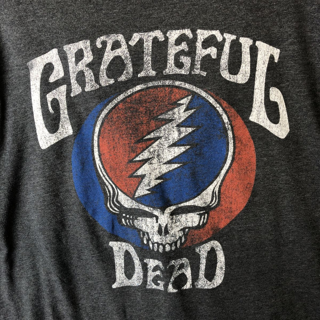 GRATEFUL DEAD Skull Pattern Band T-shirt, Men's XL size cotton Charcoal Vintage Second Hand