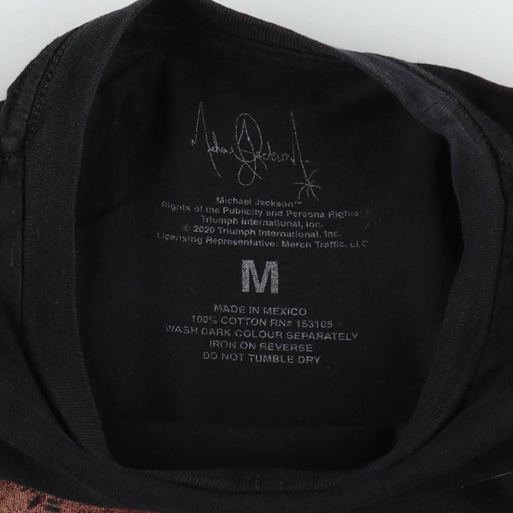 MICHAEL JACKSON Michael Jackson band T-shirt, men's size M cotton black type Vintage Second Hand