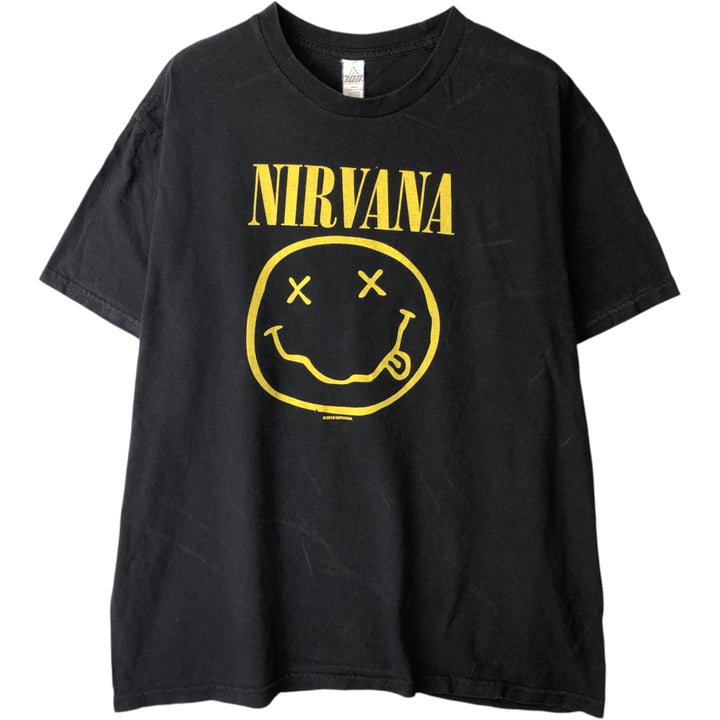 707 NIRVANA Nirvana Band T-shirt, Men's Size L (approx.) cotton black type Vintage Second Hand