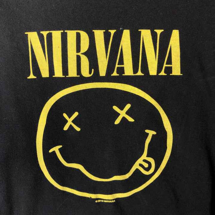 707 NIRVANA Nirvana Band T-shirt, Men's Size L (approx.) cotton black type Vintage Second Hand
