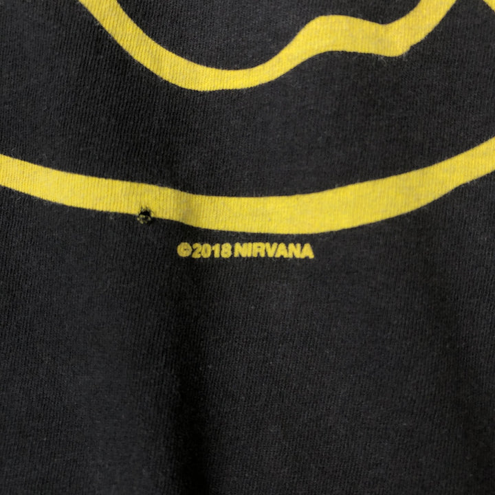 707 NIRVANA Nirvana Band T-shirt, Men's Size L (approx.) cotton black type Vintage Second Hand