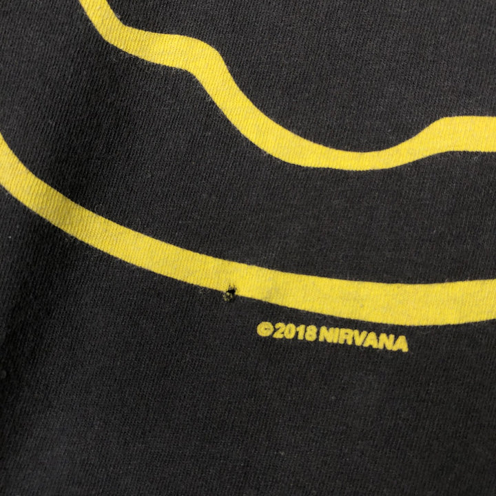 707 NIRVANA Nirvana Band T-shirt, Men's Size L (approx.) cotton black type Vintage Second Hand