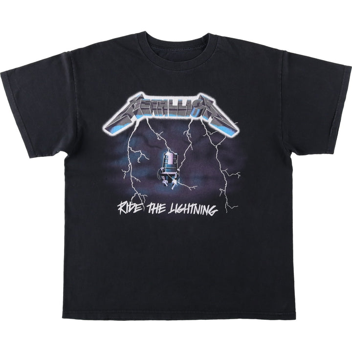 METALLICA Metallica Band T-shirt Band T Men's L size unclear black type Vintage Second Hand