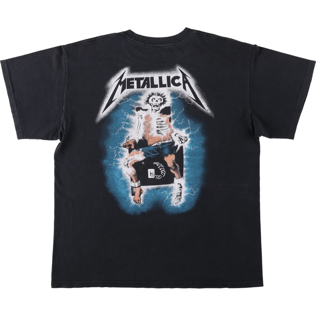 METALLICA Metallica Band T-shirt Band T Men's L size unclear black type Vintage Second Hand