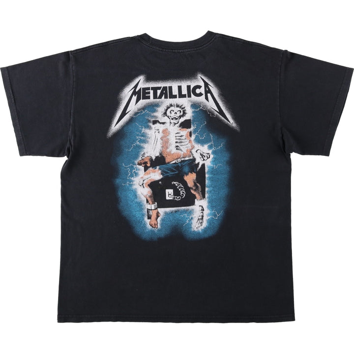 METALLICA Metallica Band T-shirt Band T Men's L size unclear black type Vintage Second Hand