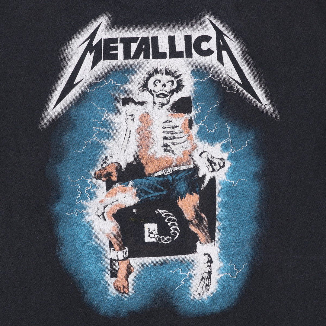 METALLICA Metallica Band T-shirt Band T Men's L size unclear black type Vintage Second Hand