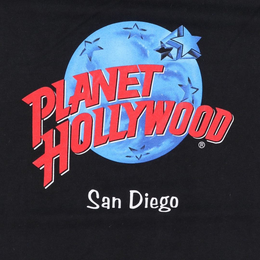 PLANET HOLLYWOOD Advertising T-shirt, Men's XL size unclear black type Vintage Second Hand