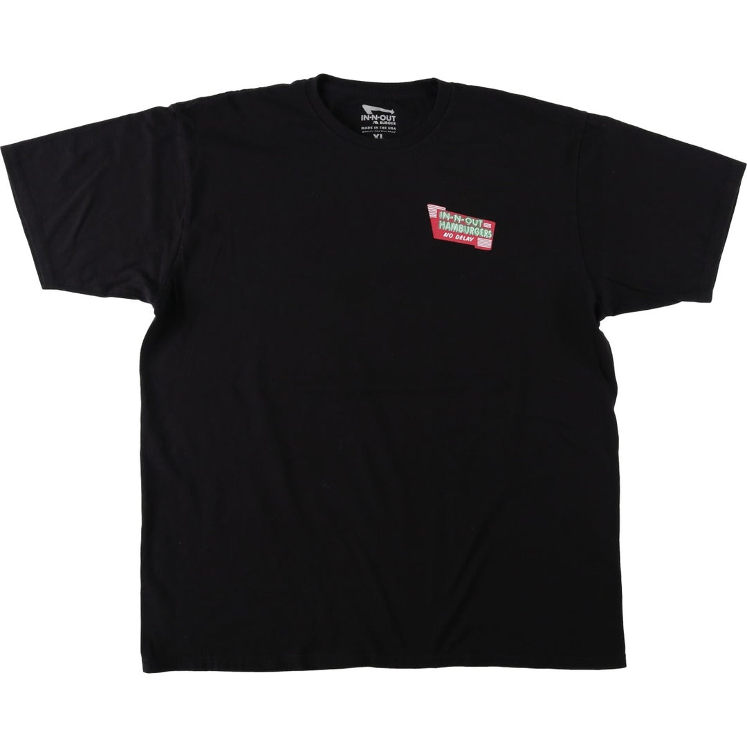 IN-N-OUT BURGER In-N-Out Burger Advertising T-shirt Made in USA Men's XL size cotton black type Vintage Second Hand