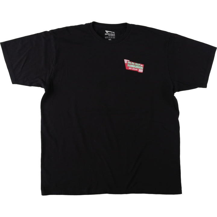IN-N-OUT BURGER In-N-Out Burger Advertising T-shirt Made in USA Men's XL size cotton black type Vintage Second Hand