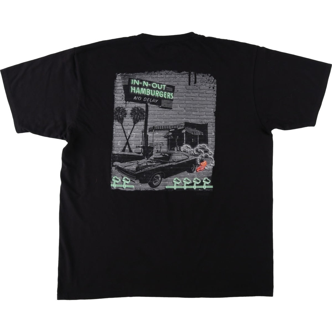 IN-N-OUT BURGER In-N-Out Burger Advertising T-shirt Made in USA Men's XL size cotton black type Vintage Second Hand