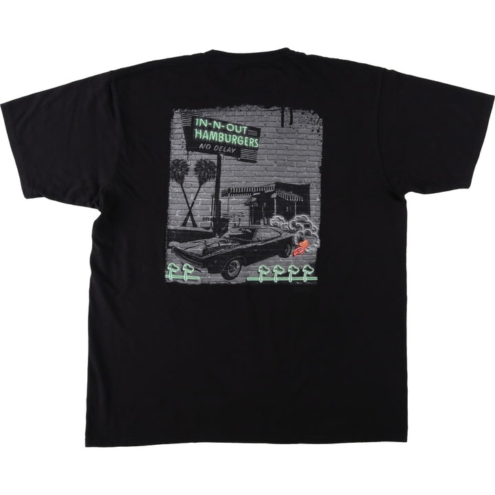 IN-N-OUT BURGER In-N-Out Burger Advertising T-shirt Made in USA Men's XL size cotton black type Vintage Second Hand