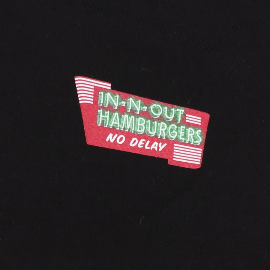 IN-N-OUT BURGER In-N-Out Burger Advertising T-shirt Made in USA Men's XL size cotton black type Vintage Second Hand