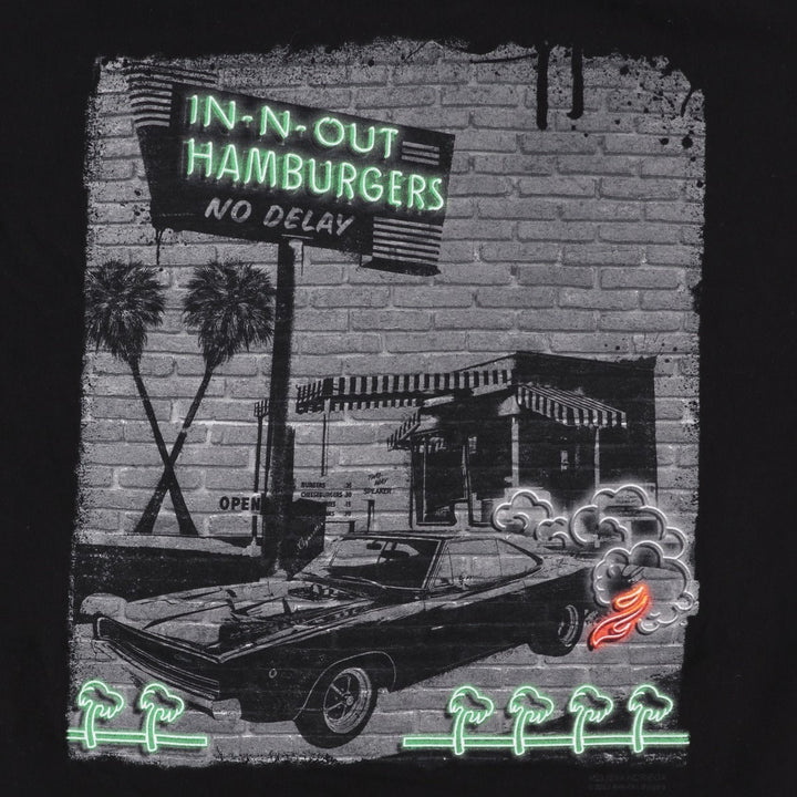 IN-N-OUT BURGER In-N-Out Burger Advertising T-shirt Made in USA Men's XL size cotton black type Vintage Second Hand