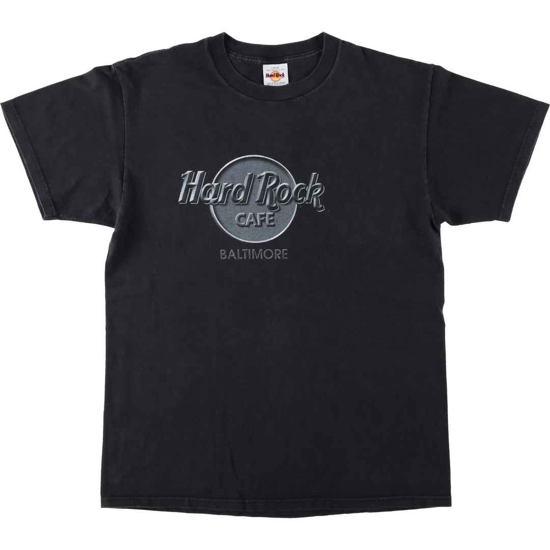 90'S HARD ROCK CAFE Hard Rock Cafe Advertising T-shirt Men's L equivalent Vintage cotton black type Vintage Second Hand